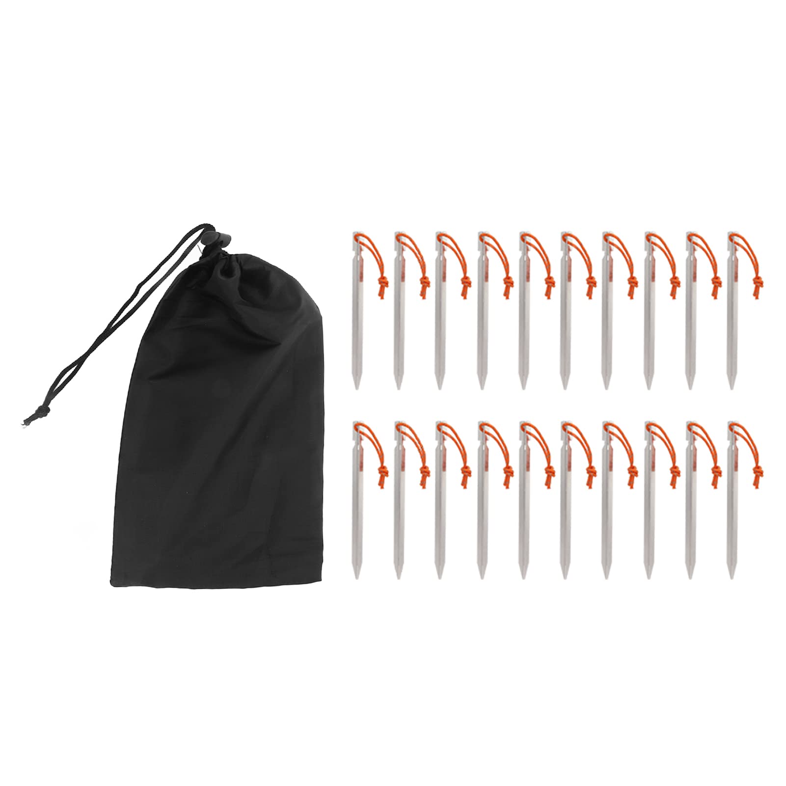 Picchetti per Tende Resistenti per Accessori da Campeggio Picchetti in Lega di Alluminio Ultraleggera da 18 Cm con Corde per Avventure All'aria Aperta (Argento Bianco)