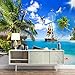 Produktbild Wandbild Seelandschaft Liebe Meer Kokosnussbaum Landschaft Malediven TV Wohnzimmer Hintergrund Wohnkultur 3D Wallpaper-150 * 105CM