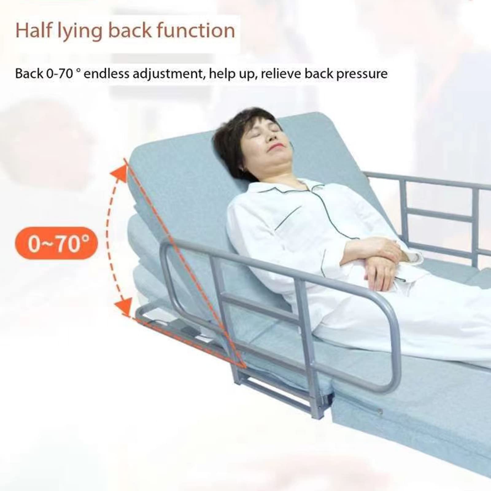 Soporte de espalda ajustable eléctrico para ancianos, respaldo de cama de levantamiento de potencia, ajustable a izquierda y derecha