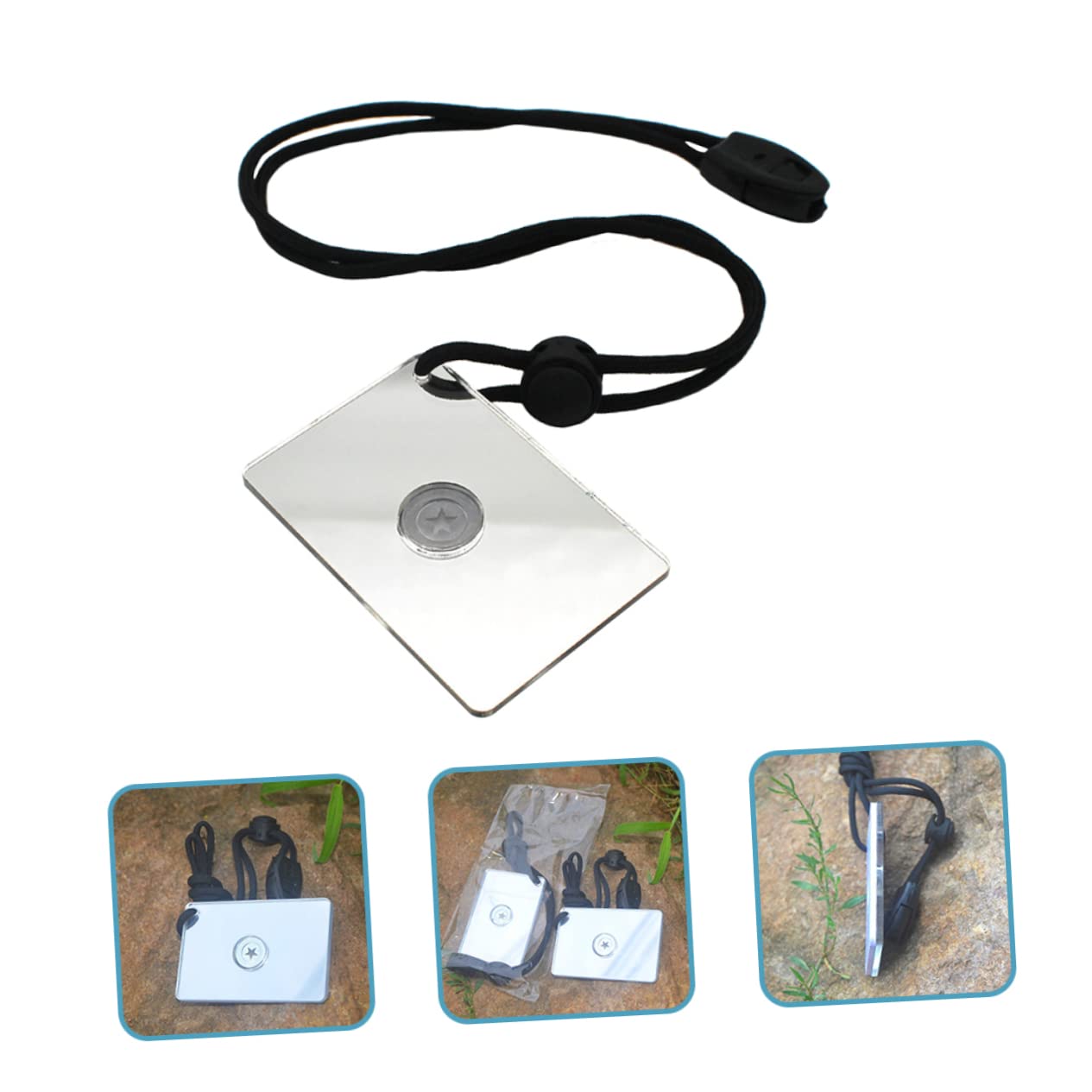 POPETPOP 6 Pièces Miroir de signalisation Petit Miroir pour la Survie miroirs de signalisation matériel de Survie Materiel Survie Miroir de Survie extérieur Miroir de randonnée extérieur