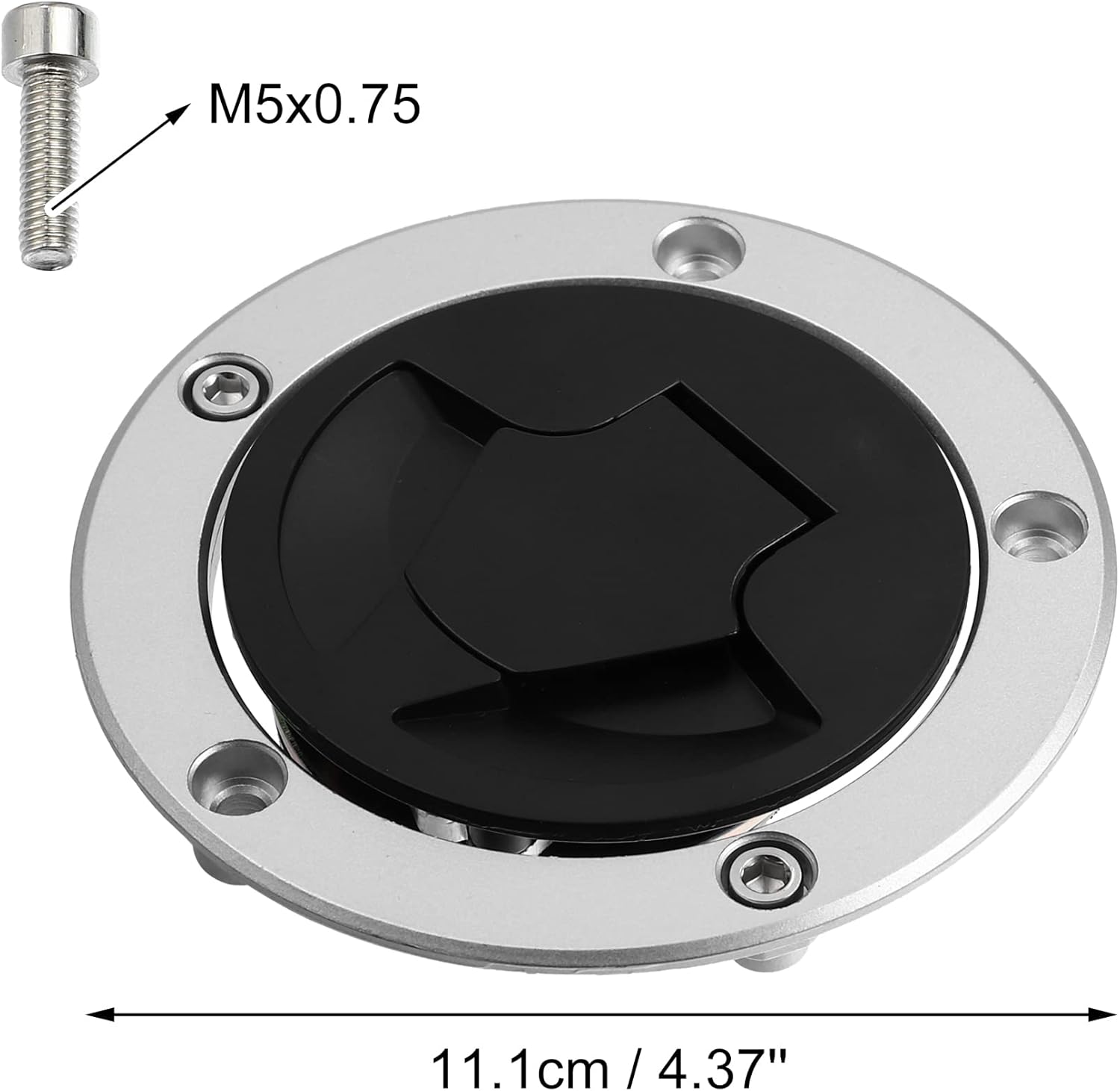 ACROPIX Motorcycle Gas Tank Cover Locking Fuel Tank Cap with Keys for Kawasaki ER-6F Ninja 650 - Pack of 6 Black