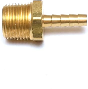 FasParts 1/4 Hose ID / Hose Barb to 1/2 Male NPT MIP MPT Straight Brass Fitting Fuel / Air / Water / Boat / Gas / Oil WOG by FASPARTS