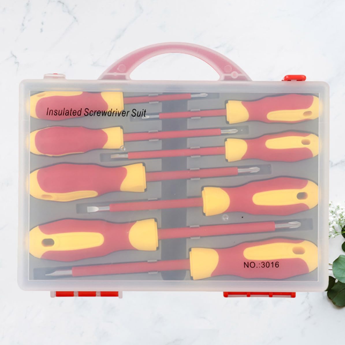 Set Cacciaviti Isolati Crv 8 in 1 per Elettricista Colore Casuale