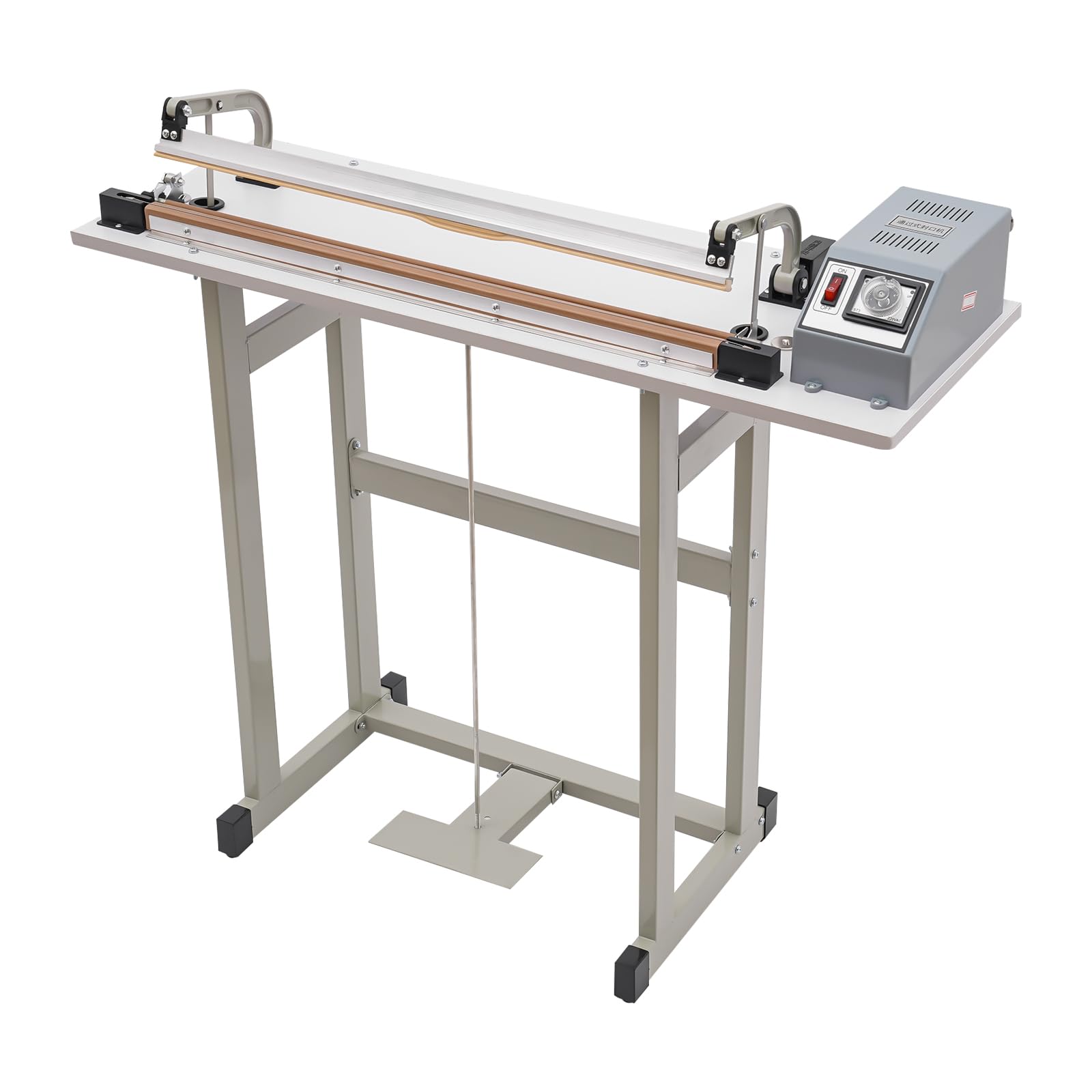 Foot Pedal Heat Sealing Machine, 110V 850W Portable Plastic Bag Sealing Machine, 22.83in Foot Pedal Impulse Sealer with Cutter, 0.6mm Wide Seal and Foot Control, for Industrial and Commercial Use