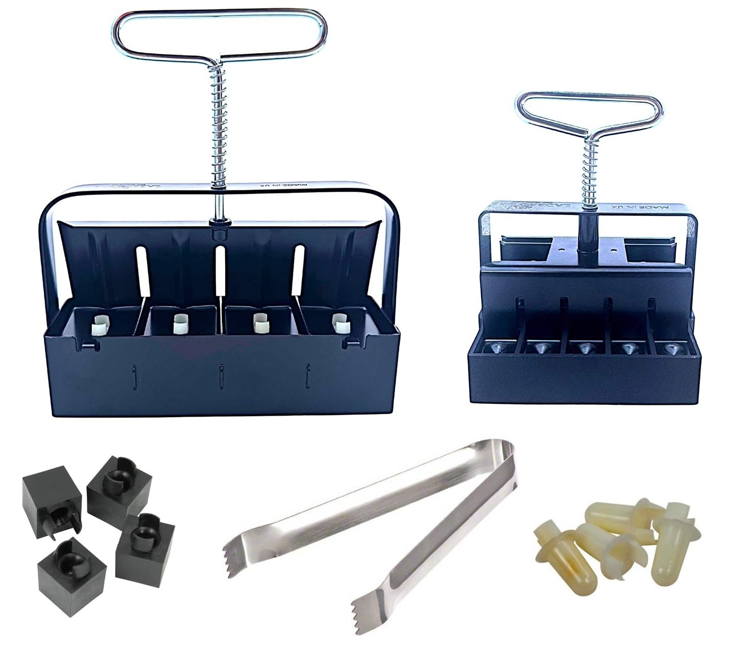 Genuine Ladbrooke 5-Pc. Essentials Soil Blocker "Nesting System Includes Mini 4, Micro 20, Cubic Inserts, 1" Seed Dibbles, and Grow Tweezers