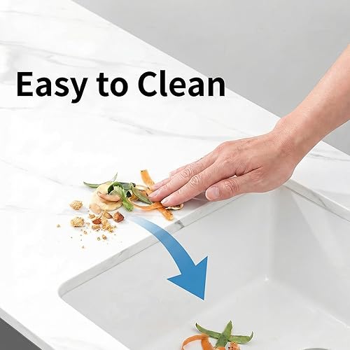 Miniatura 9 de Fregadero de barra blanco, fregadero de cocina compuesto de granito blanco con accesorios, fregaderos de cocina de piedra de cuarzo de montaje