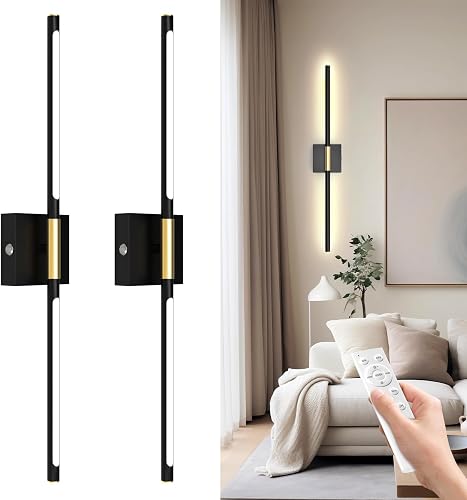 Aulaidik Battery Operated Wall Sconces Set of 2 Rechargeable LED Wall Lights, Di