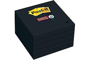 Post-it Super Sticky Notes in Black, 3x3 Inches, 5 Pads