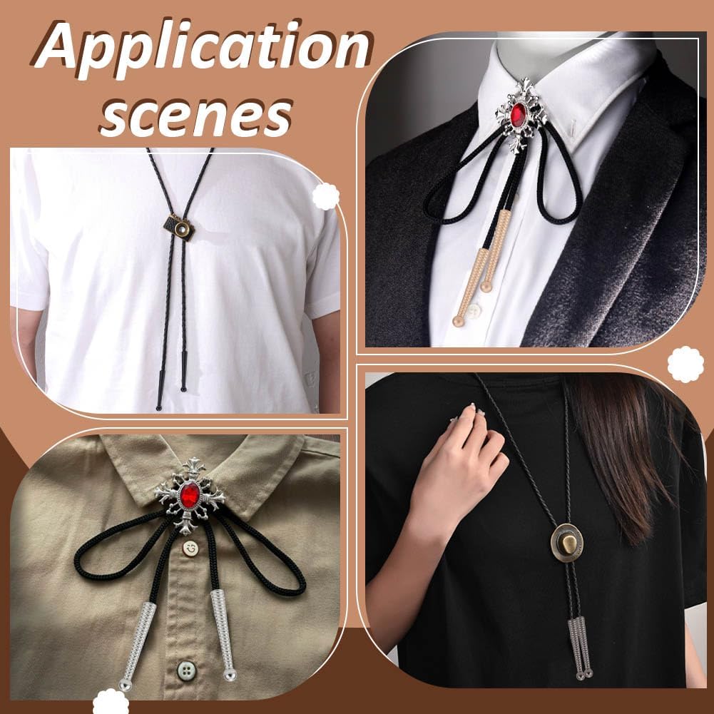 12Pcs Bolo Tie Tip Alloy Cord Ends for DIY Bolo Tie Making