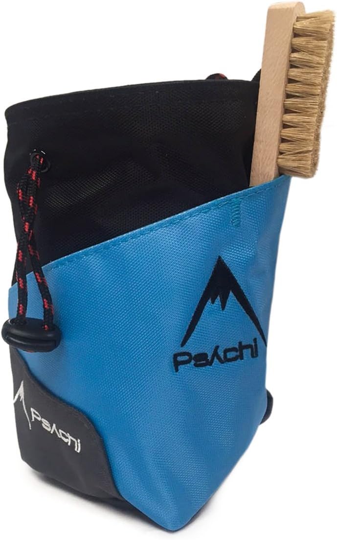 Psychi Premium Chalk Bag for Bouldering Rock Climbing with Rear Zip Pocket and Waist Belt