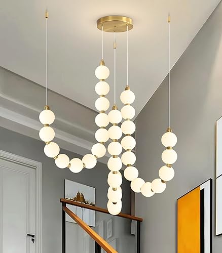 Candelabros modernos LED regulables, bolas de acrílico, iluminación colgante de techo para sala de estar, comedor, dormitorio, luces colgantes