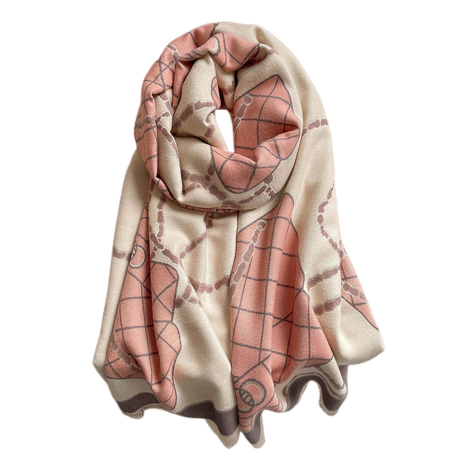 URYYRIT Foulard Écharpe Cachemire Chaude Dames Imprimer Un Châle De Couverture Hivernale Épaisse Et Envelopper Pashmina 180 * 65 Cm Femmes-Wyt47-6