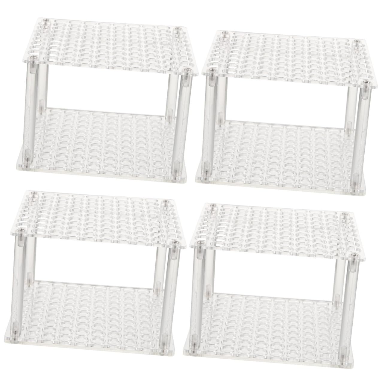 DOITOOL 4 Pezzi Portapenne Acrilico con Scomparti Multipli Organizer Scrivania per Penne Matite e Pennelli Supporto Resistente per Ufficio e Casa Organizer Penne Scrivania Ufficio