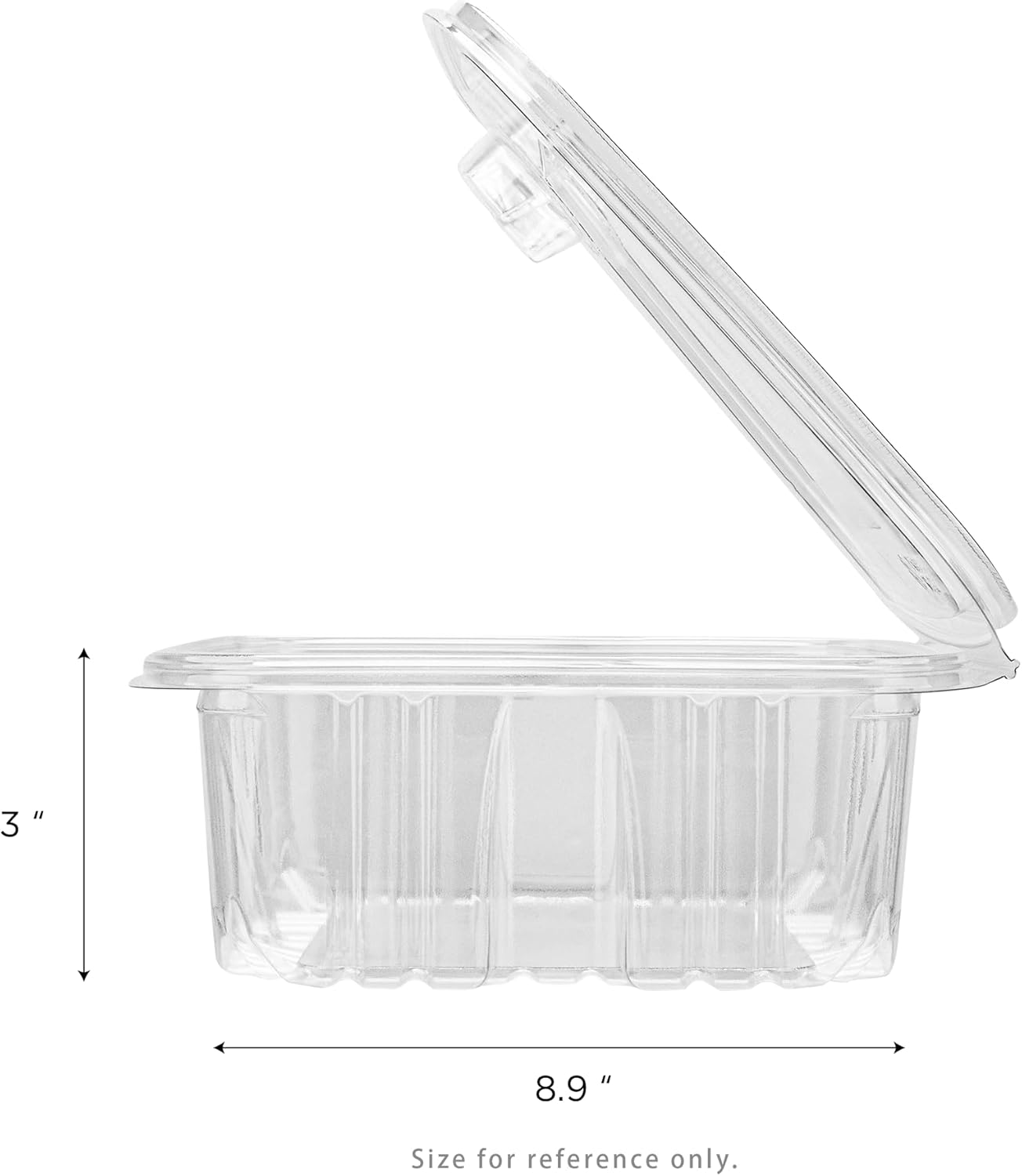 Karat PET Tamper Resistant Rectangular Hinged Deli Container with Flat Lid - Perfect for Meal, Restaurant Use - Plastic Food Containers with Lids, Easy Open Pull-Tab - Case of 150 pcs (64oz)