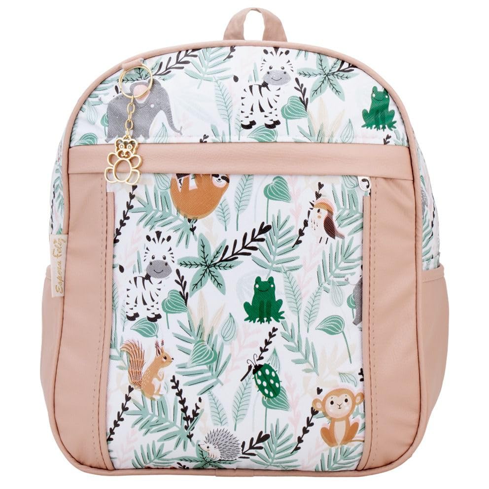 Mochila Maternidade Escola Creche Infantil Baby Jungle Animais Safari - Espera Feliz (Rosê)