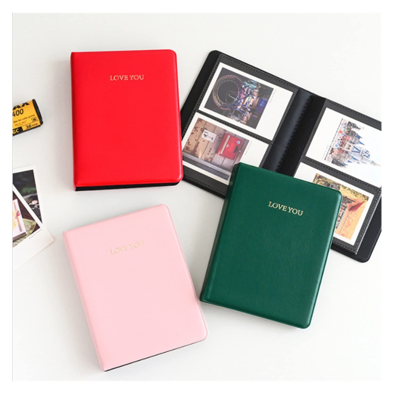 Foto Albumy Mini Instant Photo Album, album fotograficzny, album do przechowywania folii, nadaje się do ślubu, rodziny, przyjaciół, para albumów zdjęć Fotoksiążka (Color : Green)