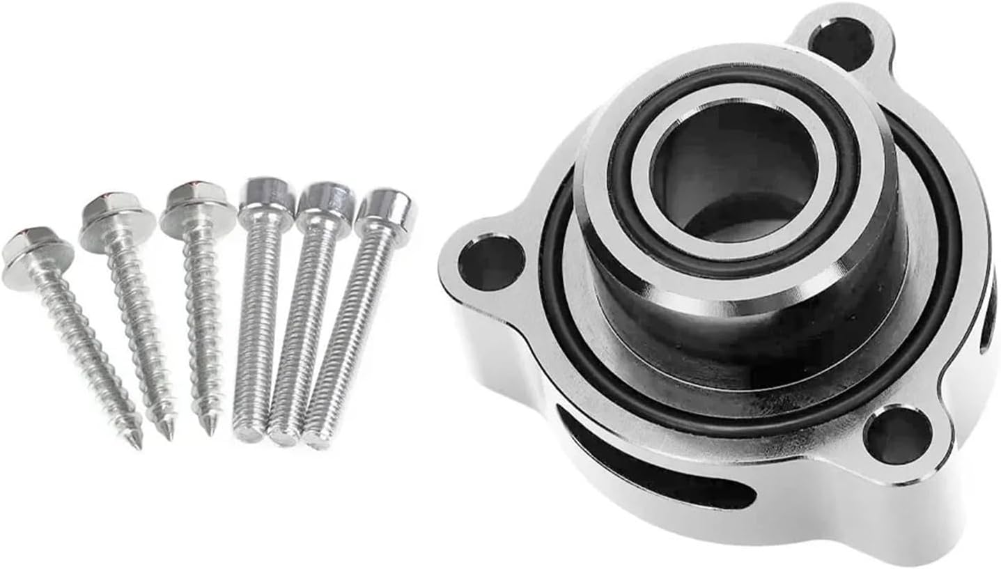 1pc Aluminum BOV Valve Adapter 2019-2023 Compatible with Cadillac CT4 2.7 Turbo Compatible with Chevy Silverado 2.7 Turbo Car Accessories(Silver)