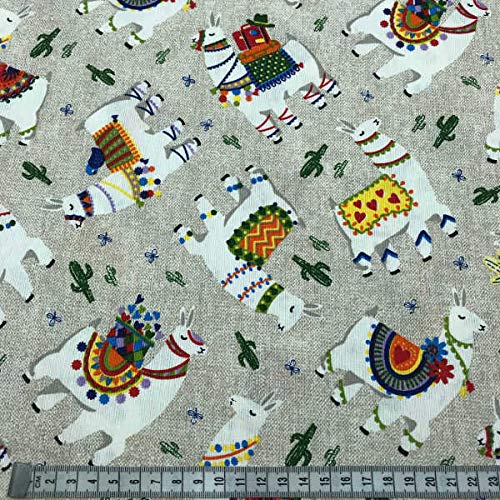 Kt KILOtela - Printed canvas fabric - 300 cm length x 280 cm width, Alpaca - Beige, 300 x 280 cm - Image 4