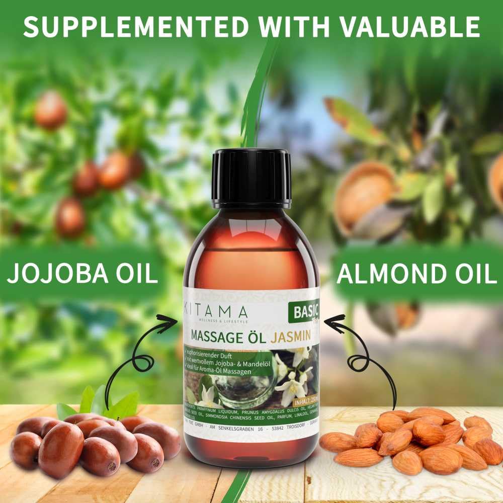 MyThaiMassage Massage Oil Aroma Set 6 x 500ml - profumi essenziali gelsomino, rosa, arancia, lavanda, citronella, cocose