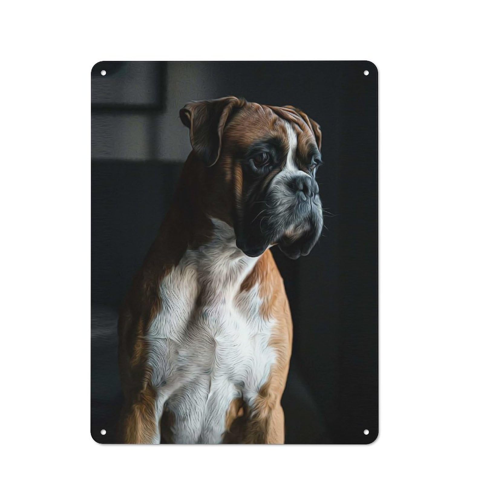 Junmoney Style-1 Tin Wall Plaque 40X30cm With Boxer Dog For Dining Room Or Kitchen, For Collectors Decorating Kitchens And Dining Spaces