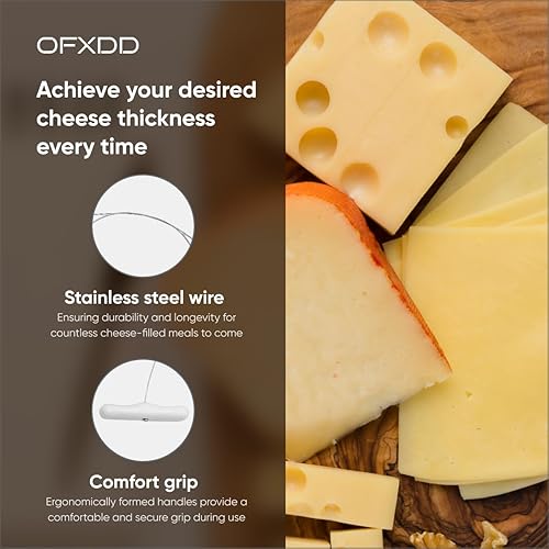 Miniatura 2 de Alambre para cortar queso de 23.6 pulgadas, cortador de queso de acero inoxidable con alambre, cuerda para queso de bloque con asas