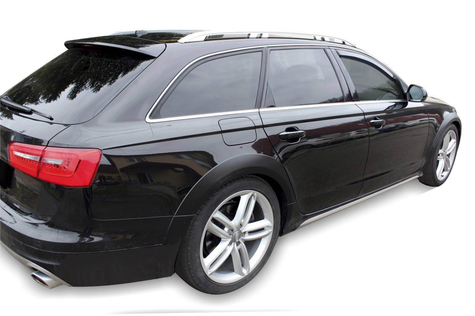 J&J AUTOMOTIVE Windabweiser passend für Audi A6 C7 2011-2018 4tlg, Heko Regenabweiser Vorne Hinten Getönt Dunkel Passform