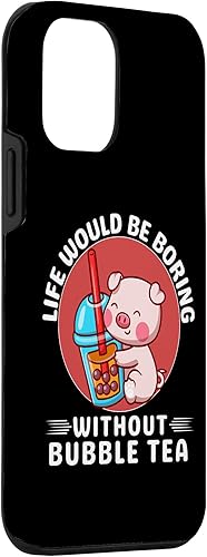 Miniatura 3 de iPhone 12 mini Cute Kawaii Pig Life Would Be Boring Without Bubble Tea Case