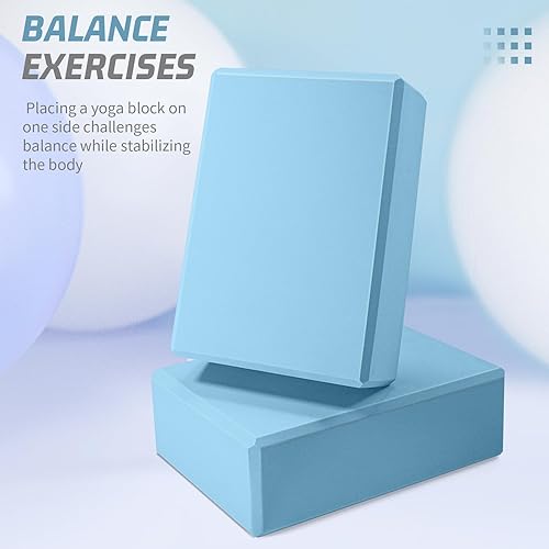 Miniatura 7 de Bloques de yoga 2024, paquete de 2 bloques de yoga de espuma EVA, sin látex, bloques de ejercicio antideslizantes, accesorios de yoga para pilates,