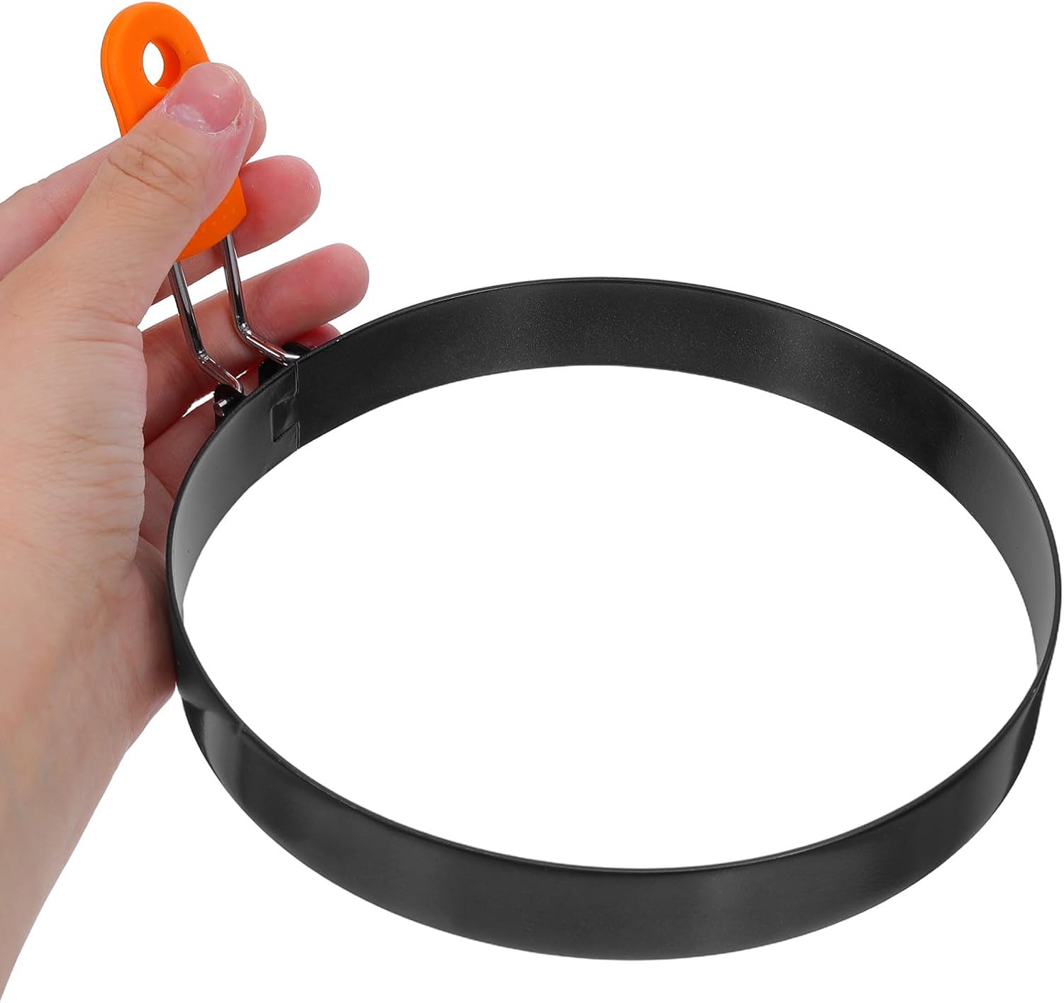 Generic 4pcs Stainless Steel Egg Circle Mold - 15cm Nonstick Pancake Rings with Silicone Handle - Fried Egg Cooking Rings for Breakfast Brunch Cooking