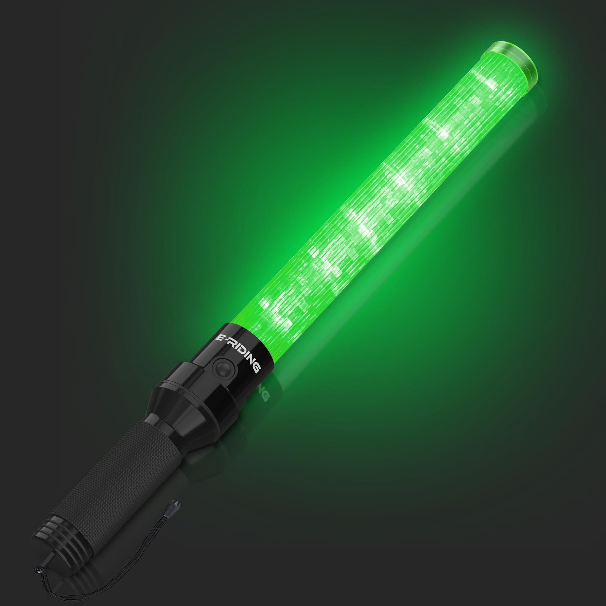 E-riding 1 Pack 21 Inch Green Traffic Wand with 3 Flashing Modes