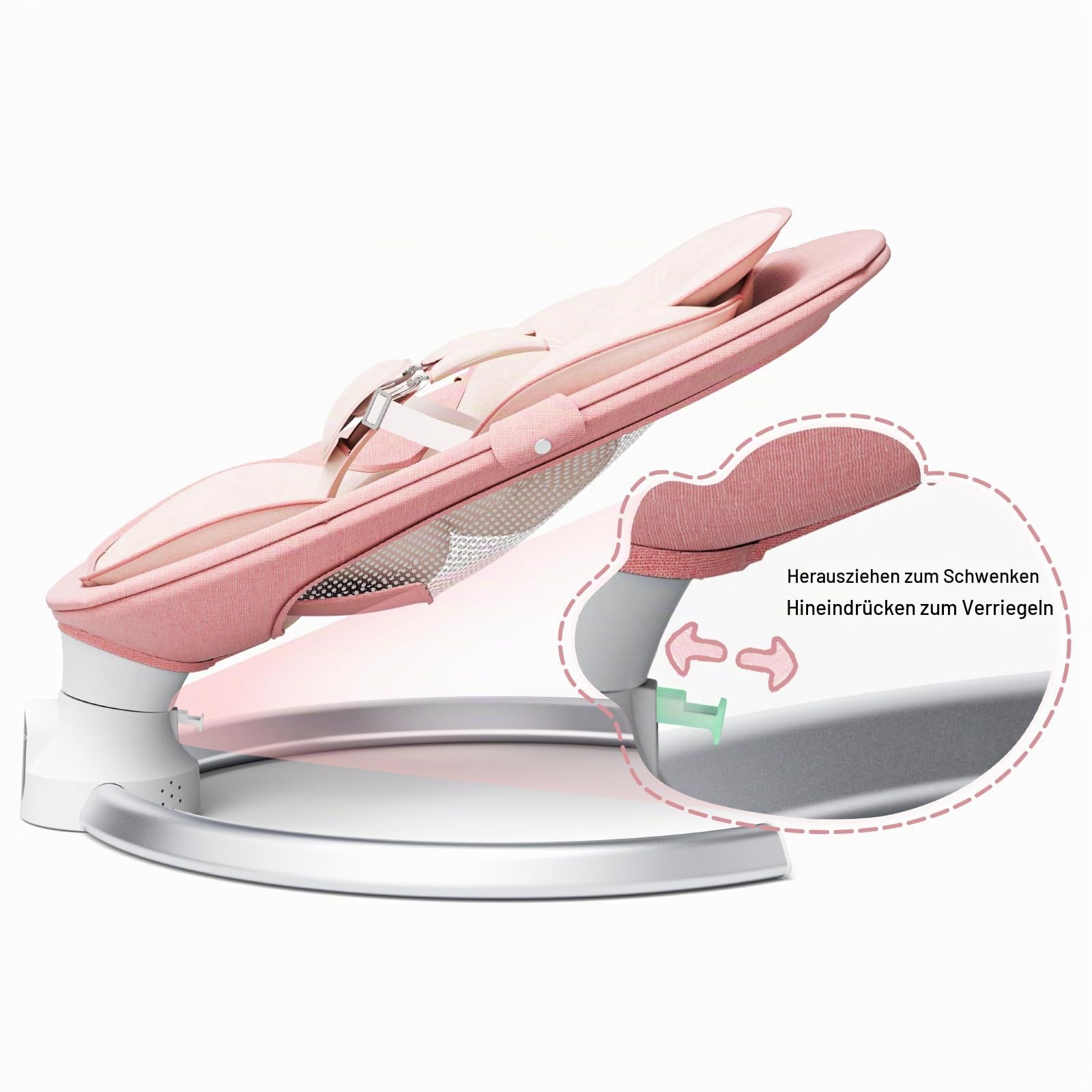 Babyschaukel Elektrisch,Helangel Elektronischer Baby Schaukelsitz mit Kabel und mit Bluetooth Elektrische Babywippe mit Musik 5 Schaukelgeschwindigkeite Babywippe und Liegestuhl 3 Timer bis 9kg