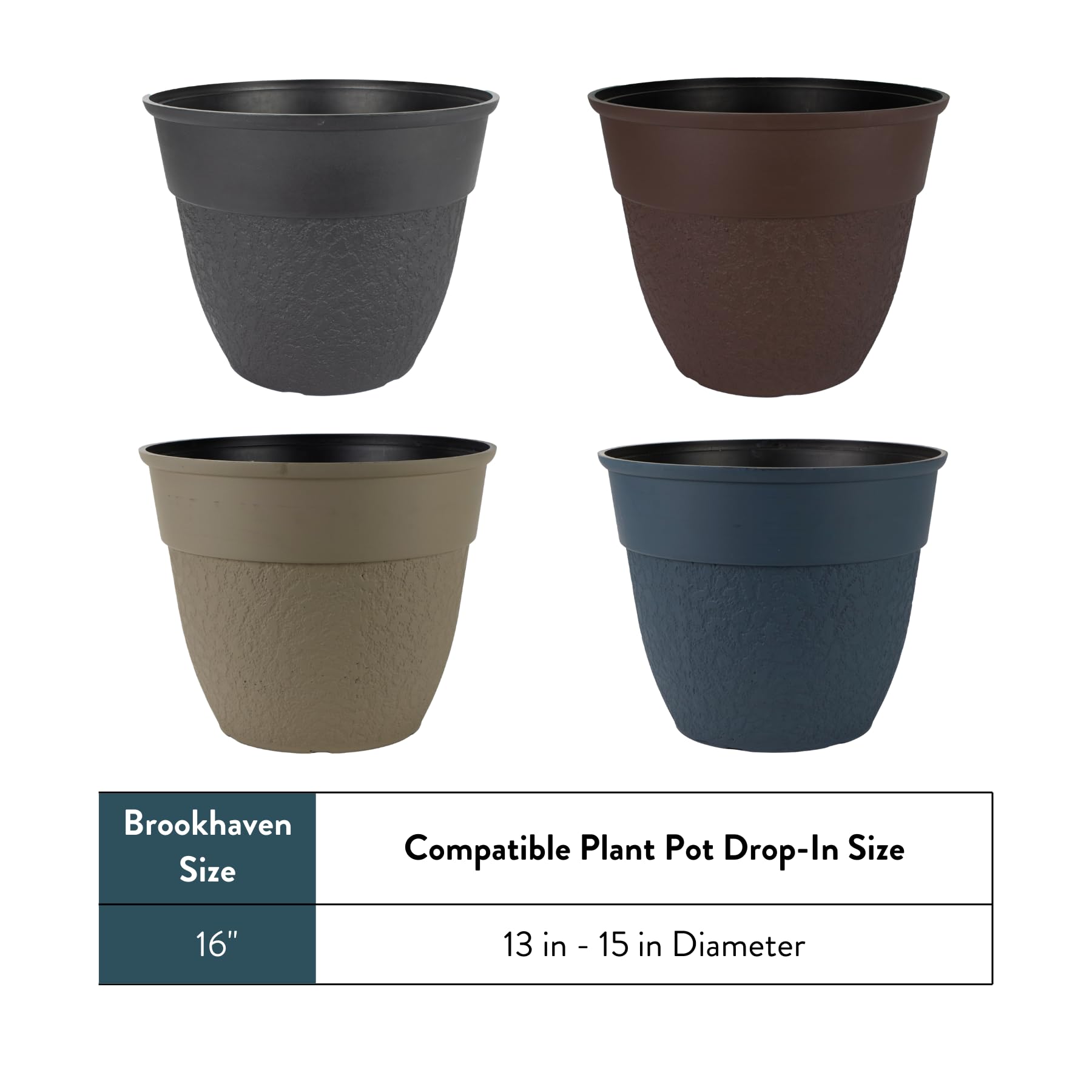 The HC Companies Fioriera, resina, blu ardesia, 40,6 cm