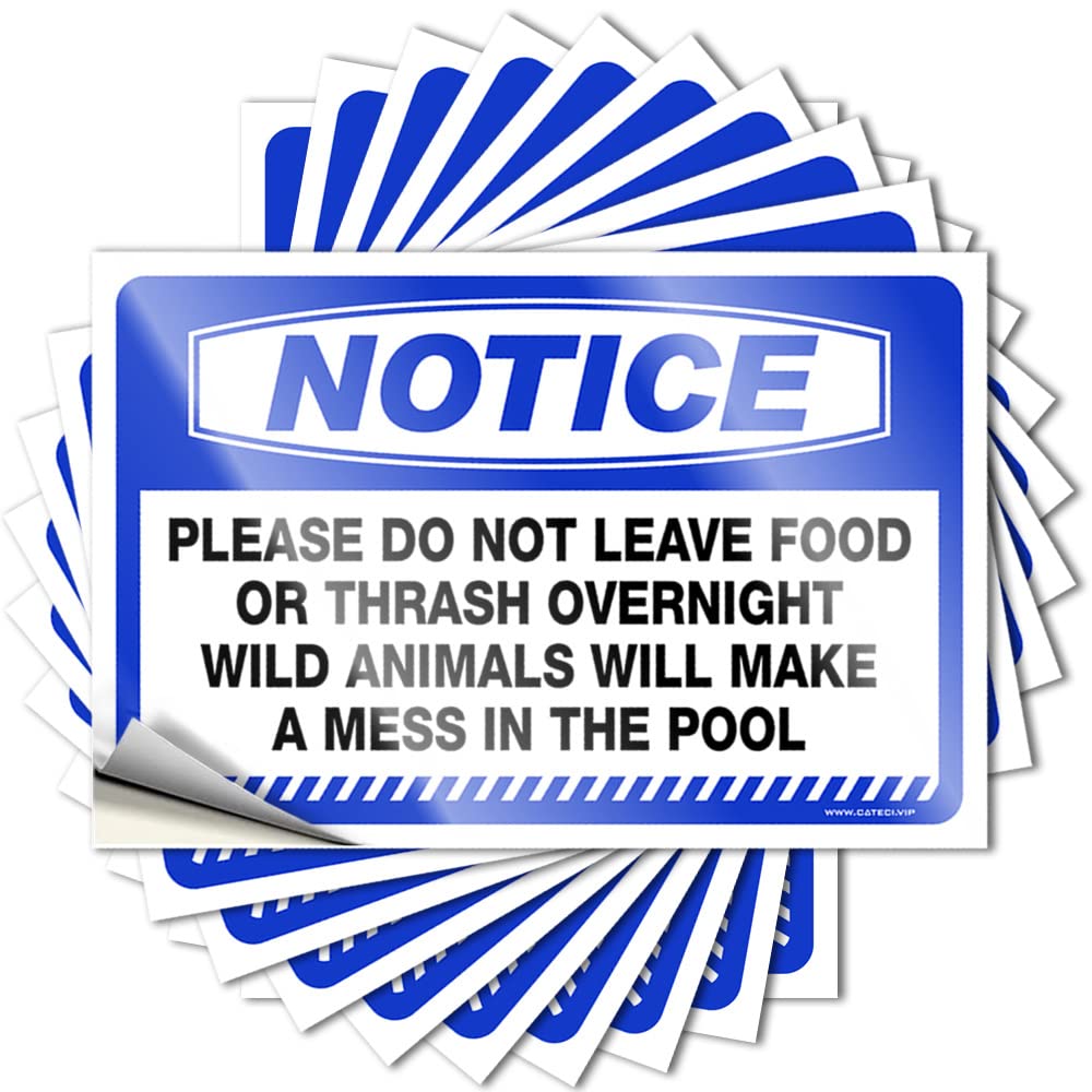 Backyard Accessories, Bumper Student Window Notice Please Do Not Leave Food Or Trash Overnight | Aesthetic Waterproof Vinyl Stickers(8X12CM)