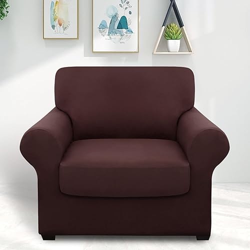 Miniatura 2 de hyha Fundas para sillas de sala de estar, fundas elásticas para sillón con cojines independientes, fundas para sillón, fundas para sillón, fundas de