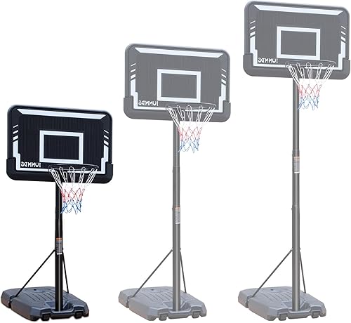 IUNNDS Sistema de portería de aro portátil de baloncesto de 6.5 a 10 pies ajustable de 44 pulgadas para niñosadultos, interior y exterior disponible en Yaxa Peru