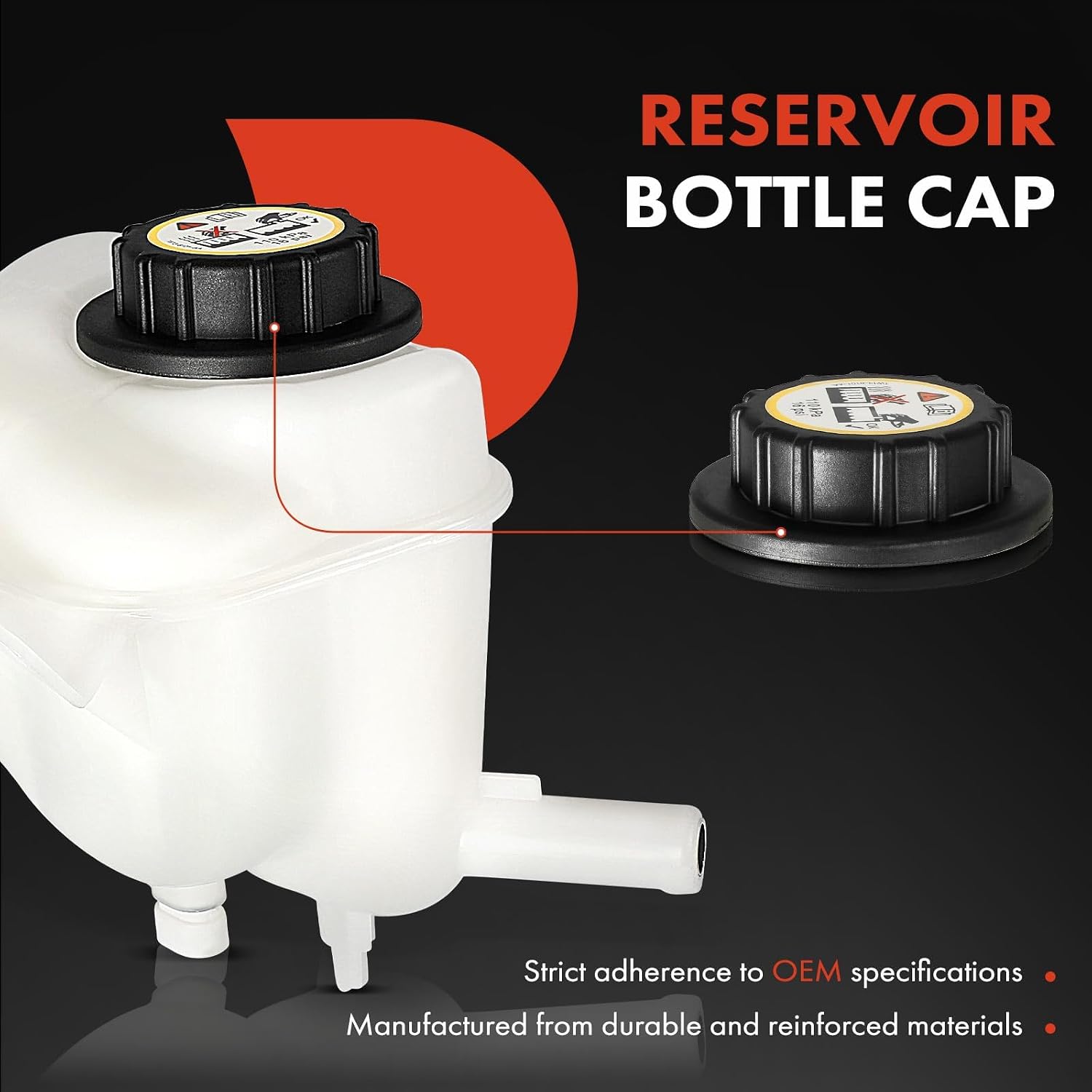 A-Premium Engine Coolant Overflow Recovery Reservoir Tank [with Cap & Sensor] Compatible with Saturn SC 1992, SC1/SC2 1993-2002, SL/SL1/SL2 1992-2002, SW1 1993-1999, SW2 1993-2001, 1.9L - Front