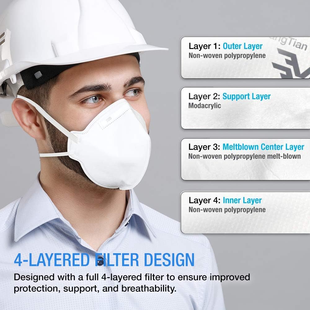 NIOSH Approved N95 Mask Particulate Respirator - Pack of 20 Face Masks - Universal Fit - - 