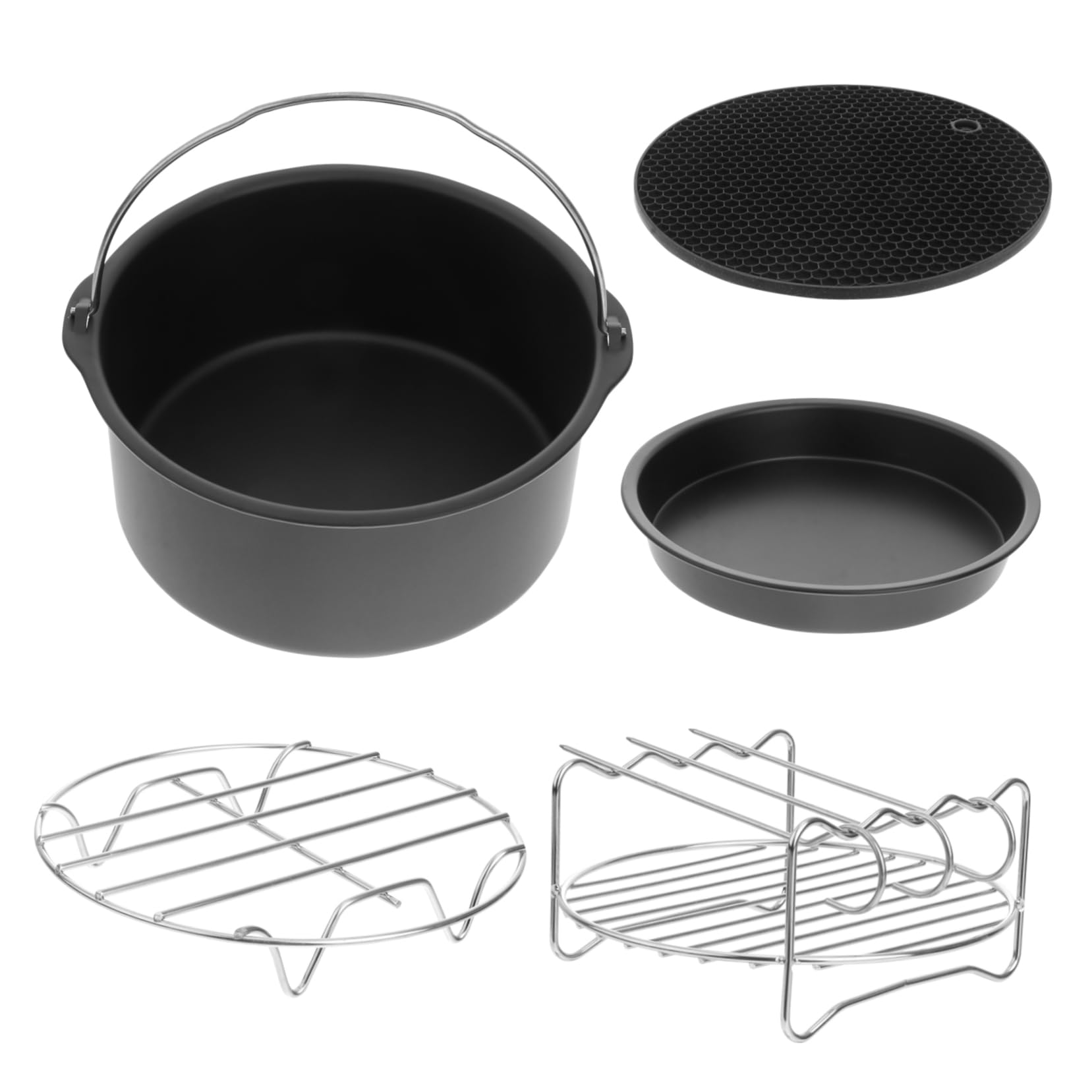 5-teiliges Kuchenbackset Edelstahl-bratpfanne Für Heißluftfritteuse Backutensilien Grillzubehör Lebensmittelecht Spülmaschinengeeignet