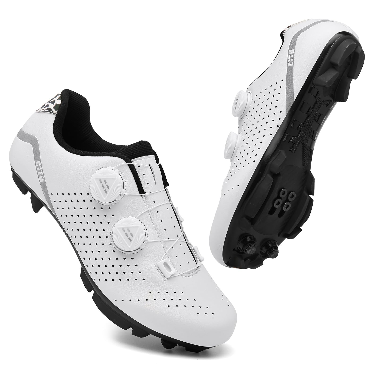 Fahrradschuhe Herren Damen MTB Schuhe kompatibel mit SPD 2 Schrauben mit Cleats, Mountainbike Schuhe Unisex Draussen