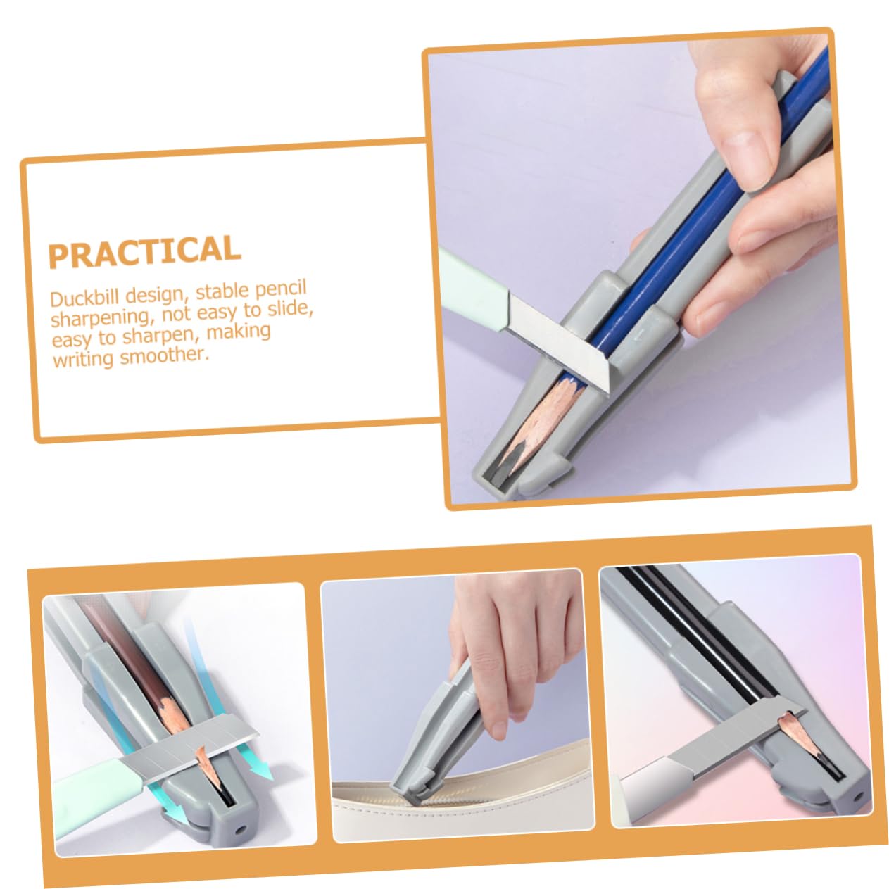 WOONEKY Elegant Duckbill Pencil Sharpener Aid for Makeup Easy to Use Eyebrow Pencil Sharpening Tool