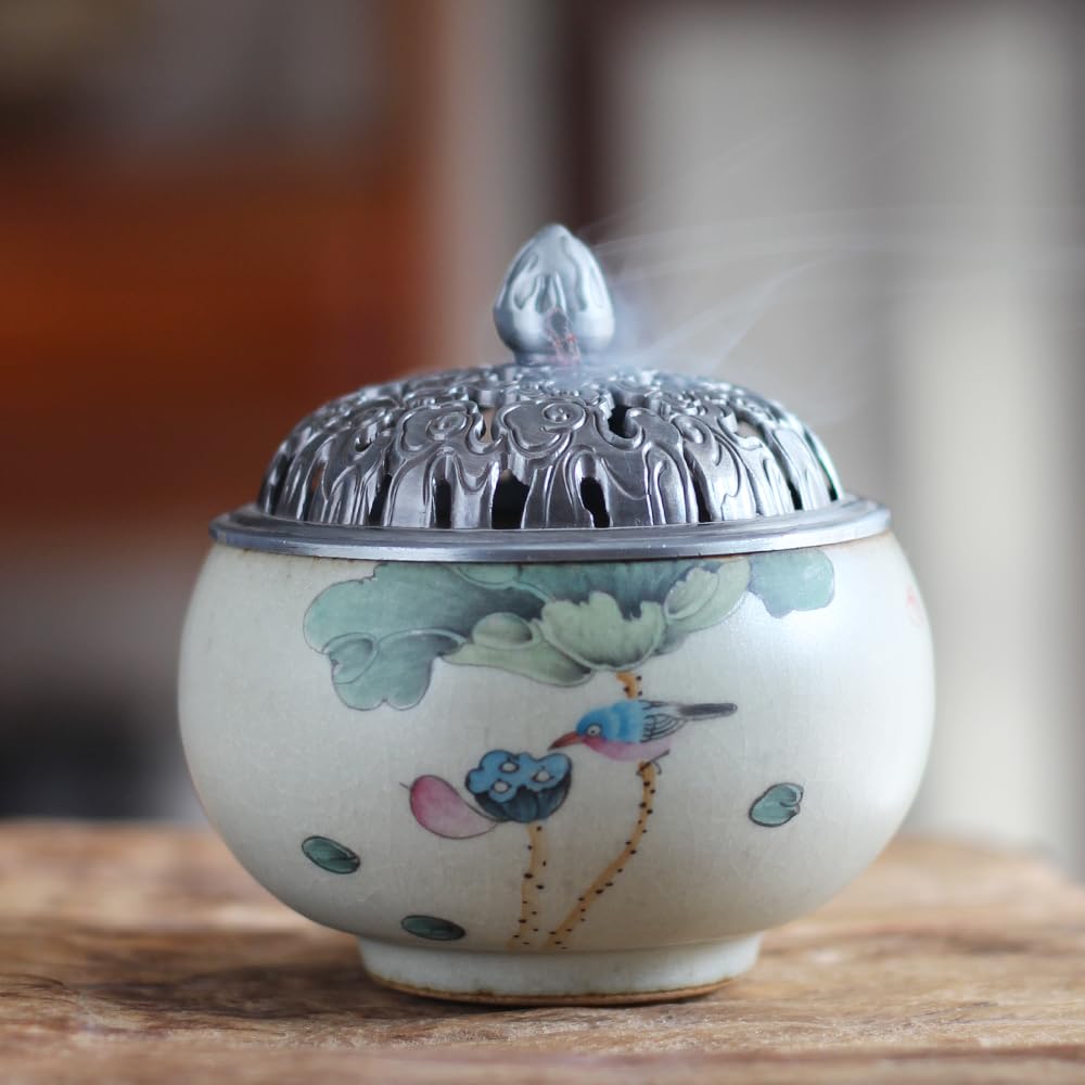 Porta incenso in ceramica bruciatore di aromaterapia per interni retrò bruciatore di incenso in stile cinese creativo aromaterapia bruciatore decorazione per la casa bruciatore di incenso a flusso