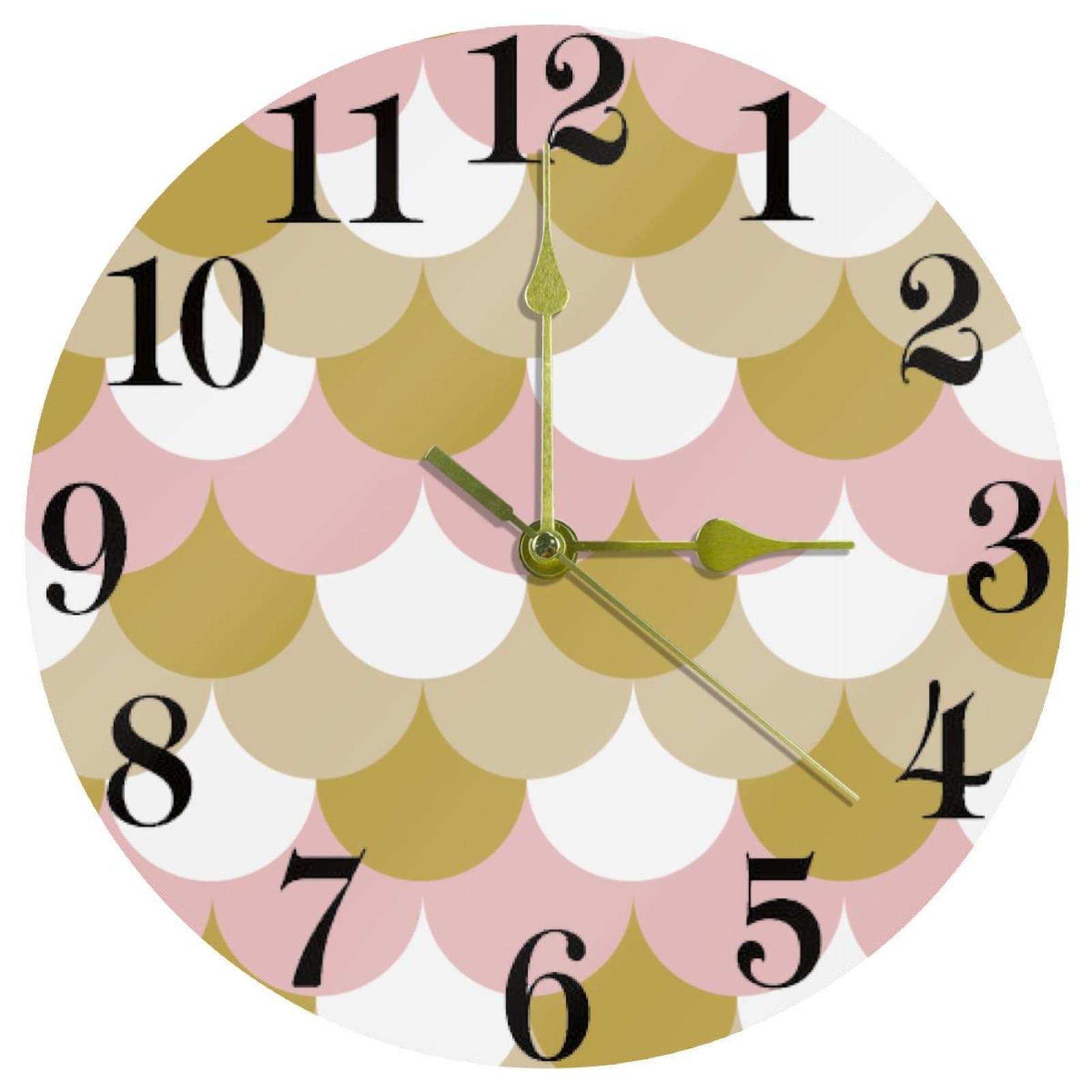 Horloge murale sans tic-tac finie les nuits blanches grâce à l'or rose