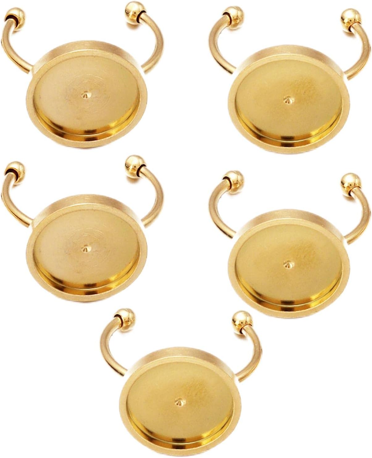 SNAPPSY 5Pcs Stainless Steel Rings Base Jewelry Making Supplies Round Tray DIY Gold 8mm|Premium Craft Tool - Stainless Steel - Durable & Versatile for DIY Projects, Home Decor and Professional Use