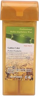 Roller Depilatory Wax, Hair Removal Wax Cartridge Depilatory Roll On Wax Refill Men Women Safe Mild Hair Removal Wax Cartridge for Arms Legs 3.5oz (Gold)