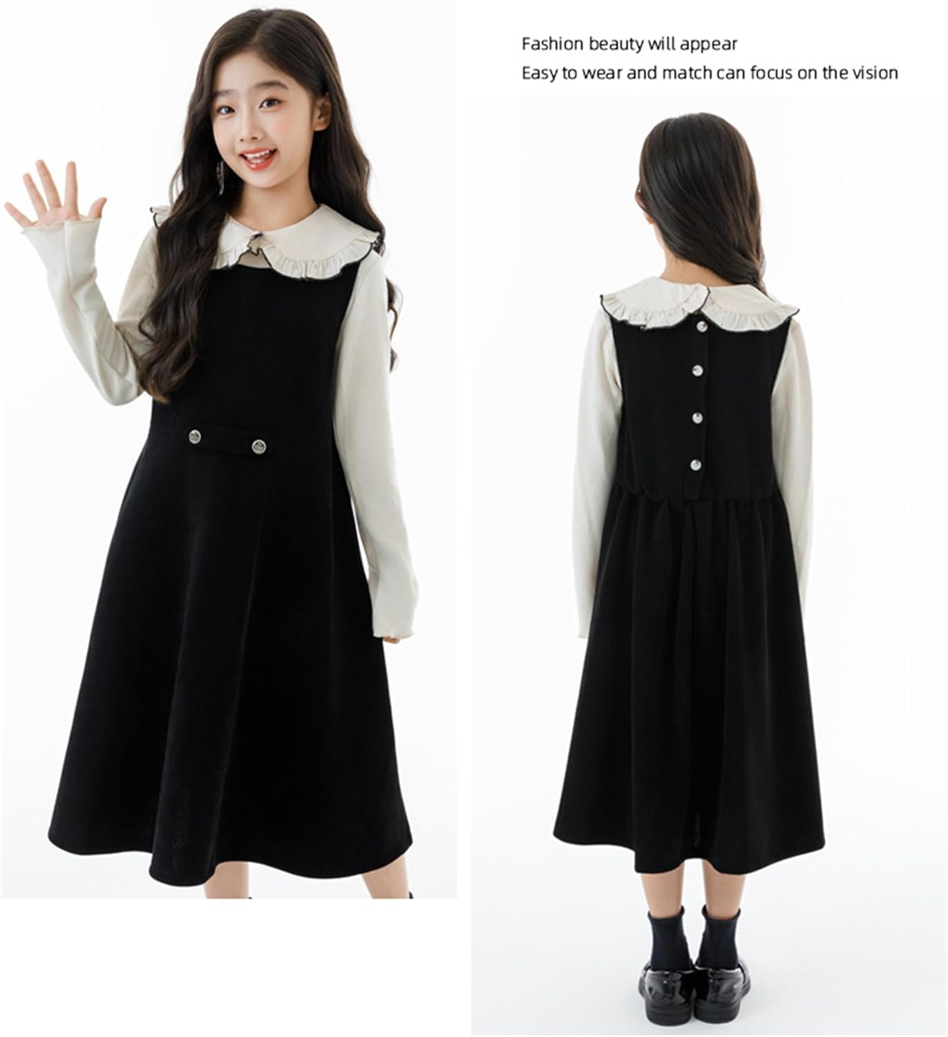 [Kanu Surf] ワンピーススーツ ガールズ キッズ 長袖シャツ サロペットワンピース フォーマル スーツ ドレス 女の子 ワ