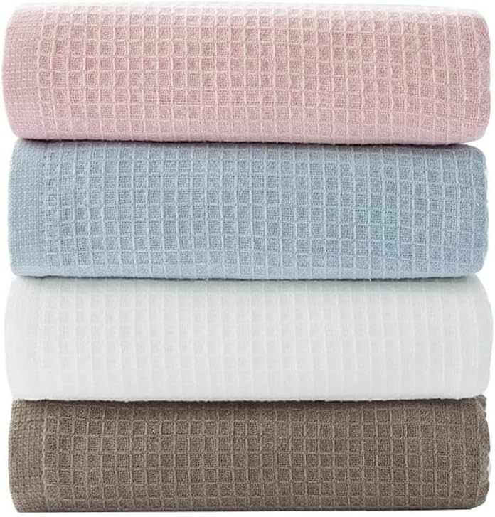 Plain Plaid Towel Soft Absorbent Easy to Dry Face Wash Towel Daily Necessities