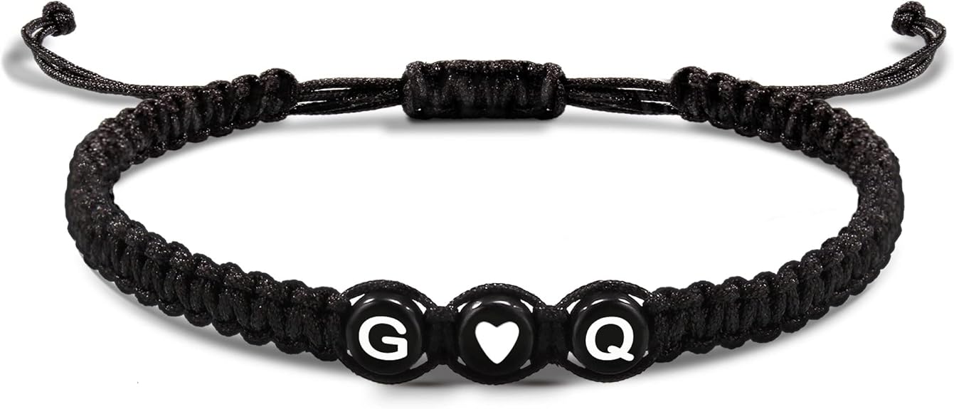 Initial Bracelets for Women Men's Bracelets Gifts for Girlfriend Boyfriend Letter Bracelets I Love You Gifts for Her Him Best Friend Birthday Gift Christmas Jewelry