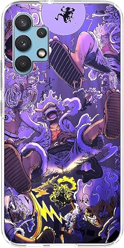 Funda flexible de silicona transparente transparente a prueba de golpes para Samsung Galaxy A32 5G Nica Luffy Anime Japón Role01