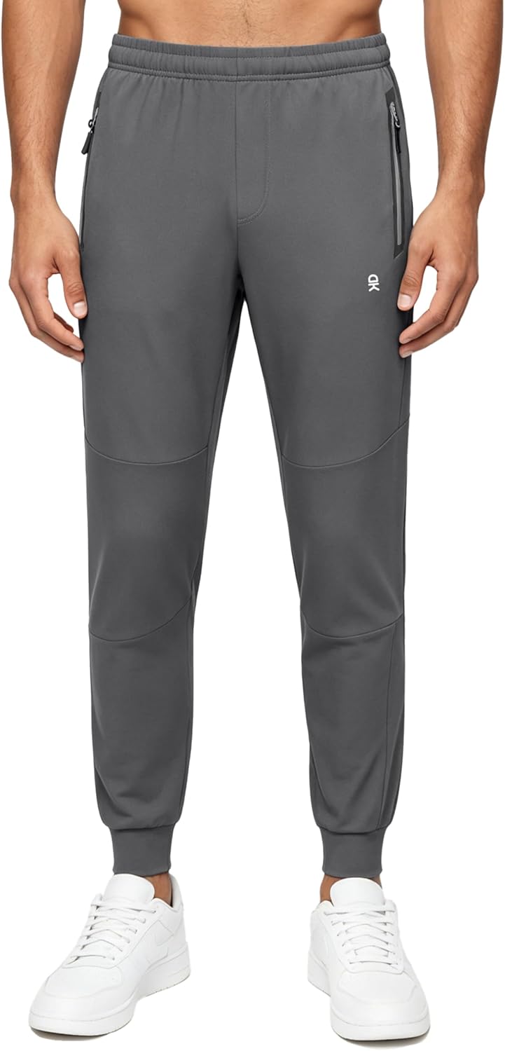 Little Donkey Andy Men's Lightweight Tapered Joggers, Quick-Dry Stretch Athletic Track Pants for Running, Gym, and Training