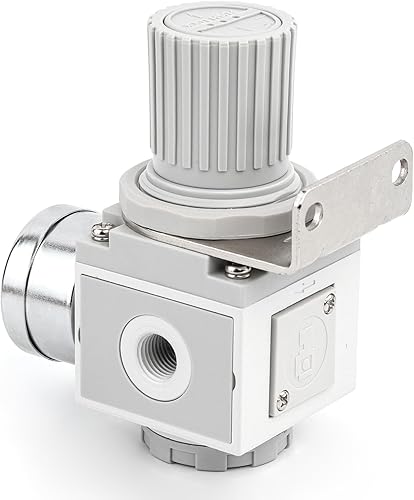 Miniatura 9 de SNS Regulador de presión de aire Rosca hembra 38 NPT Tipo compacto de alivio 0-150 PSI ajustable, soporte, calibre SAR3000K-N03